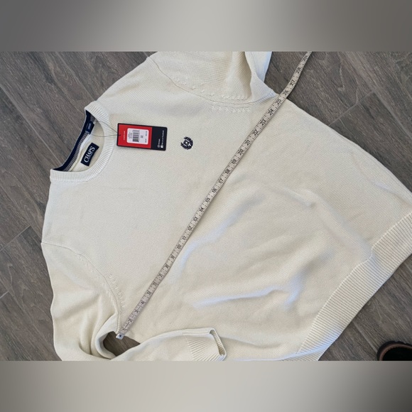 CHAPS Men’s Crew Neck Pullover Cream Sweater NWT XXL - Picture 4 of 6